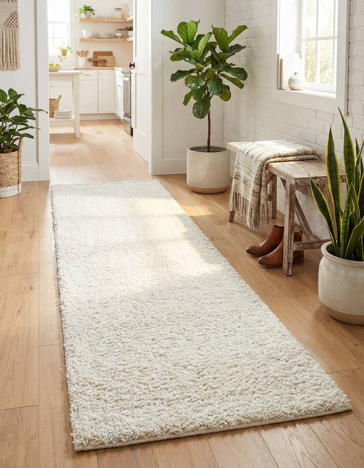 Detail image of  2' 2 x 6' 7 Solid Frieze Runner Rug