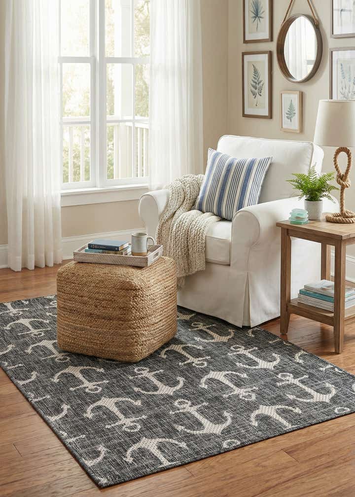 3' x 5' 3 Easy-Clean Coastal Indoor / Outdoor Rug
