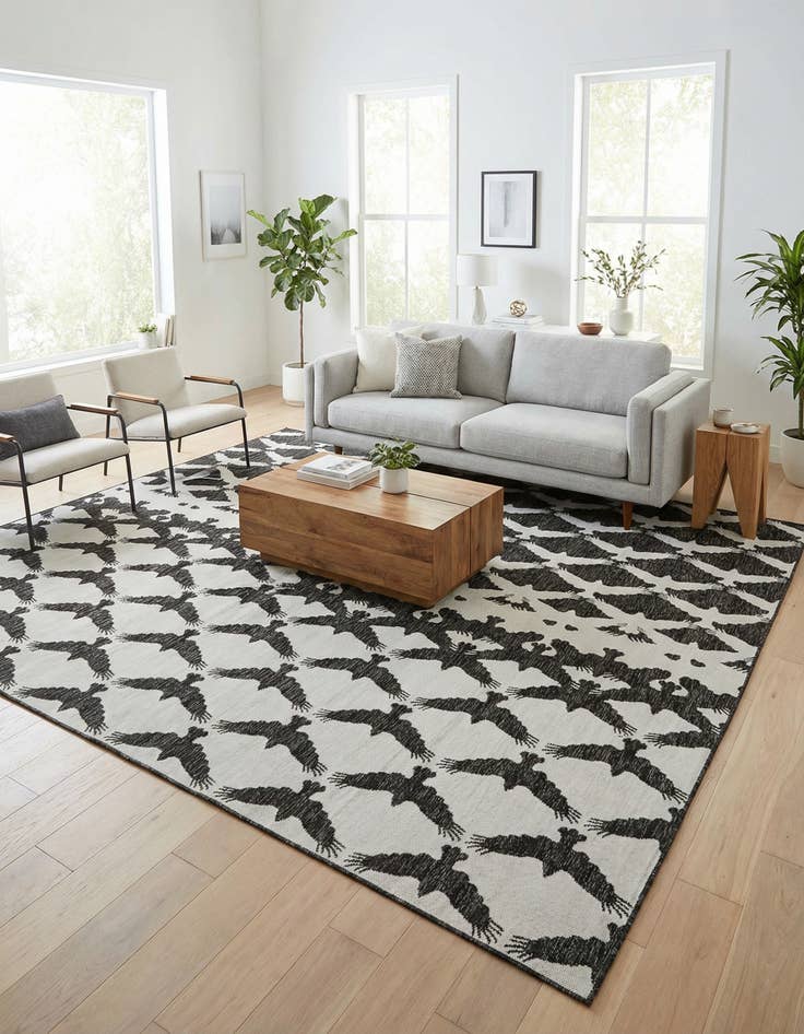 Detail image of 9' x 12' Washable Modern Indoor / Outdoor Rug