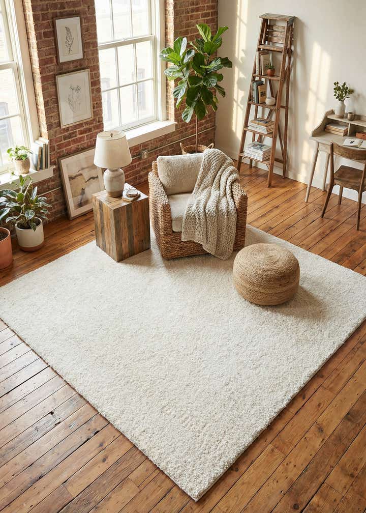 9' 10 x 9' 10 Comfort Solid Shag Square Rug