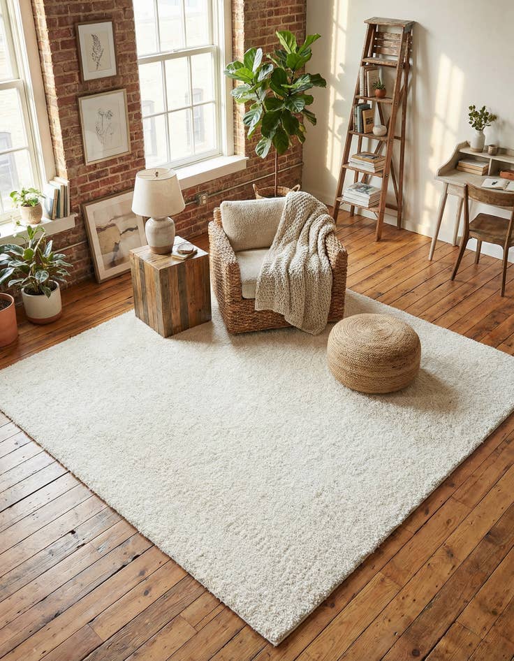 Detail image of 9' 10 x 9' 10 Comfort Solid Shag Square Rug