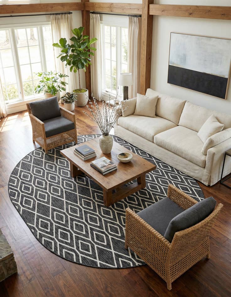 Detail image of 7' 10 x 10'  Washable Jill Zarin Turks and Caicos Indoor / Outdoor Oval Rug