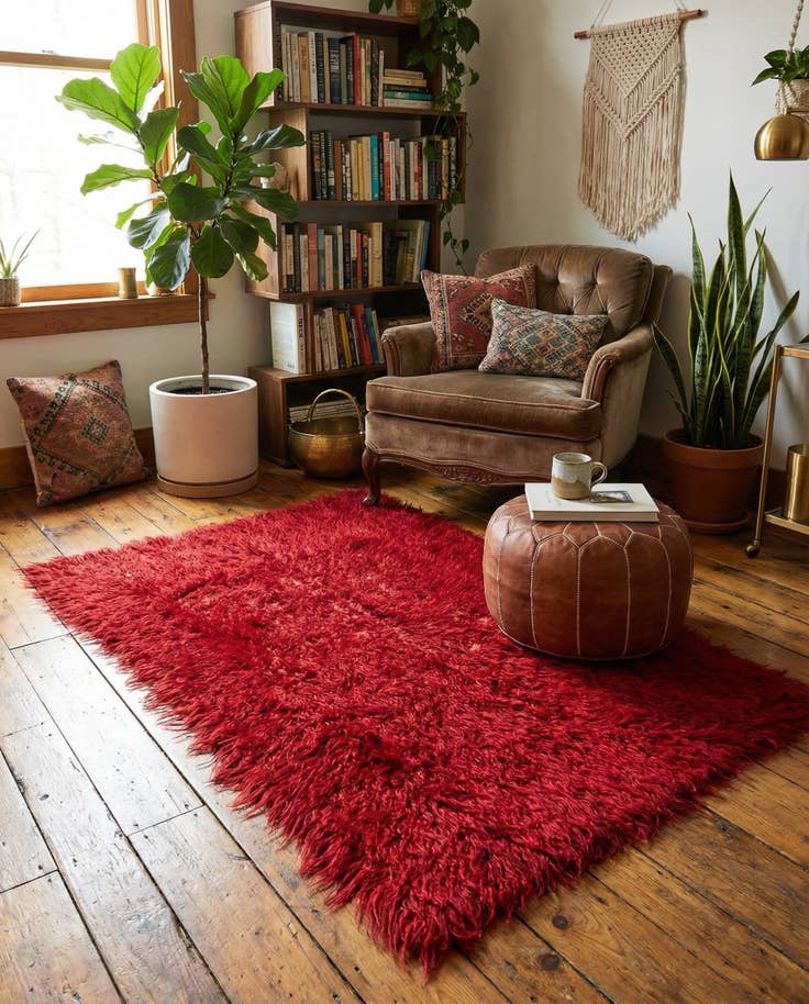 Detail image of 2' 10 x 4' 8 Hand Knotted Moroccan Wool Rug