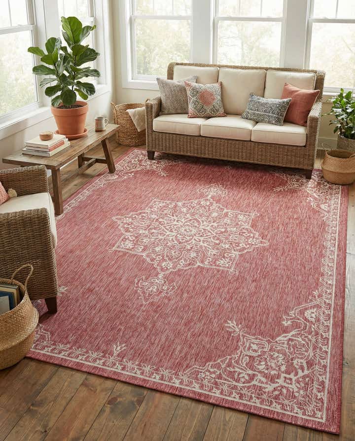 9' x 12' Easy-Clean Traditional Indoor / Outdoor Rug