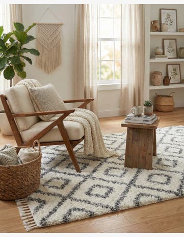 Ivory Athena Shag Rug