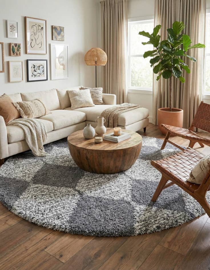 Detail image of 10' x 10' Serenity Shag Round Rug