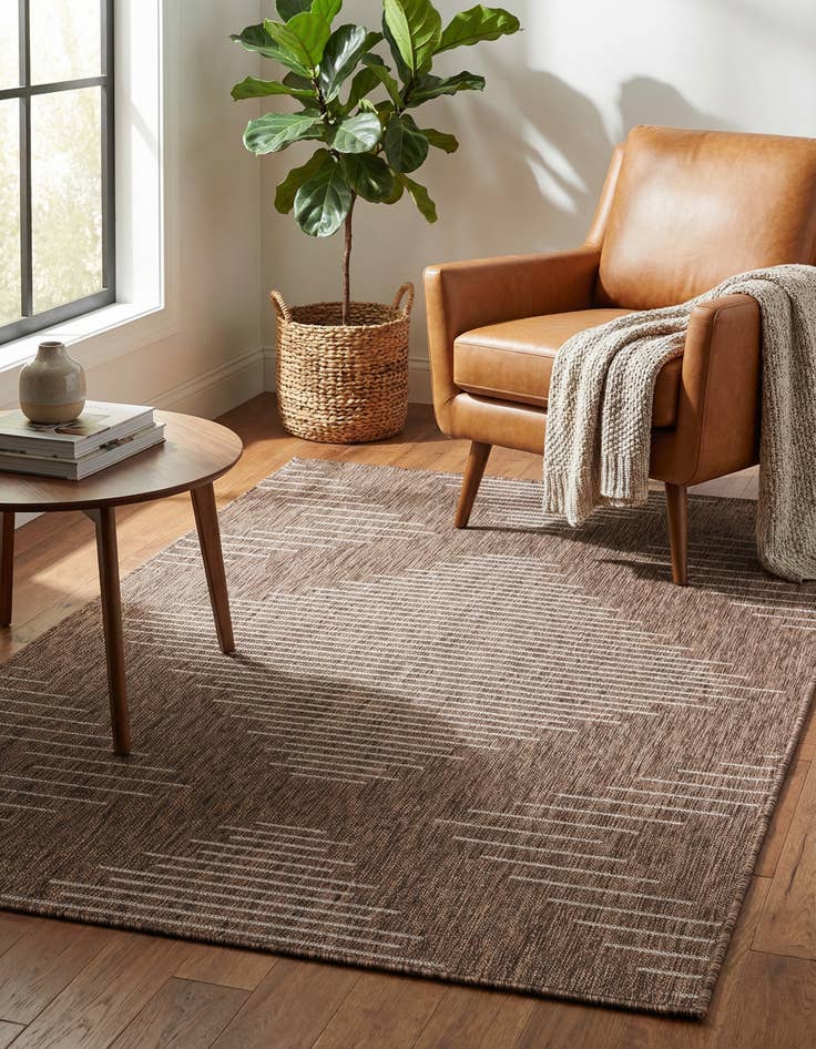 Detail image of 4' x 6' Easy-Clean Modern Indoor / Outdoor Rug
