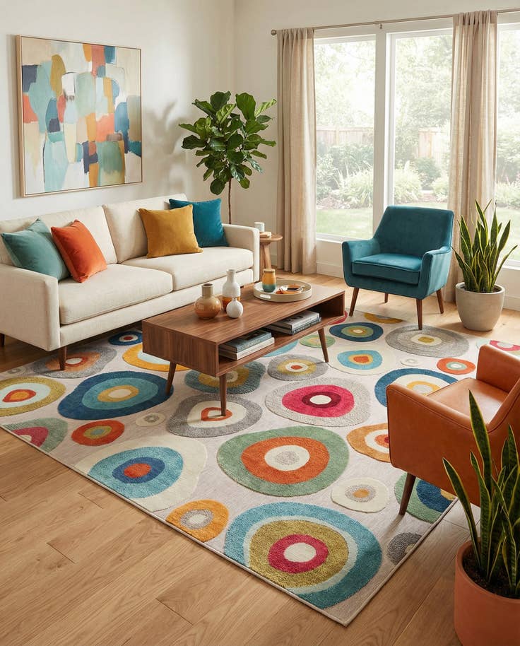 Detail image of 10' x 10' Easy-Clean Casablanca Indoor / Outdoor Square Rug