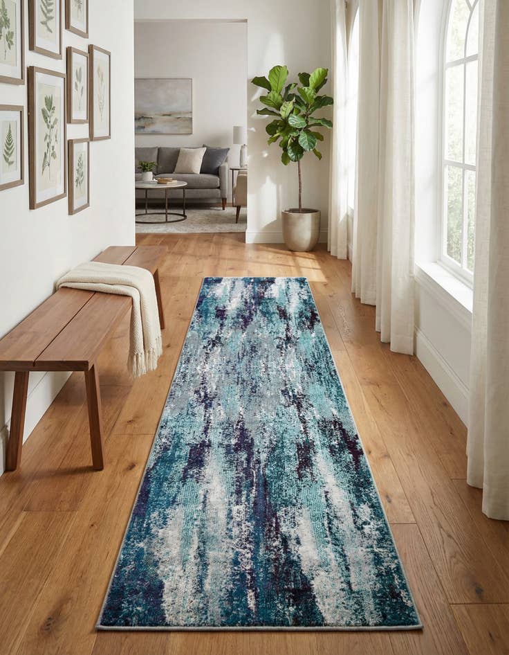 Detail image of 2' 7 x 10'  Washable Barcelona Runner Rug