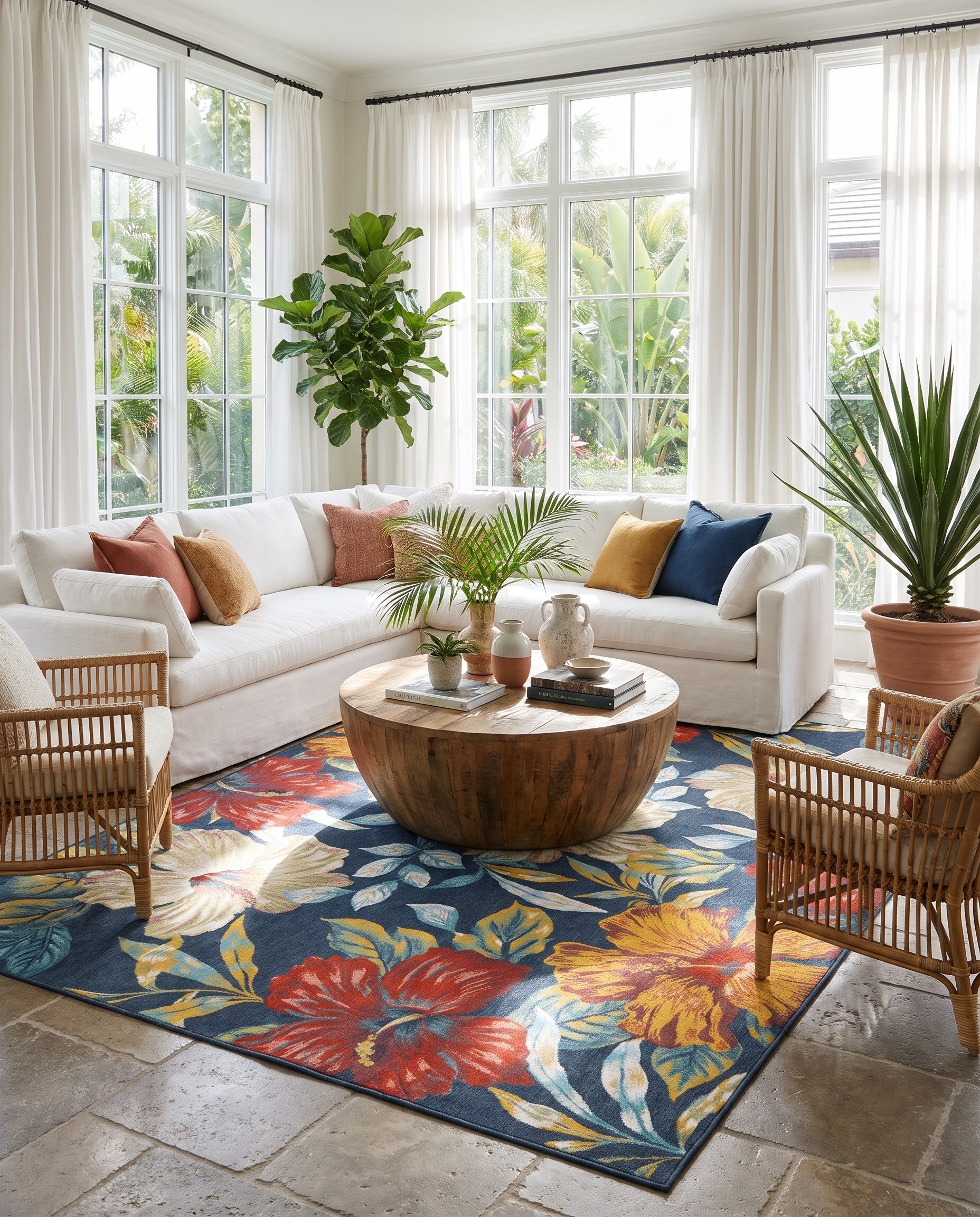 305cm x 430cm Easy-Clean Coastal Indoor / Outdoor Rug