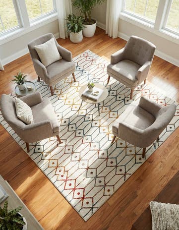 Lattice Trellis Square Rug