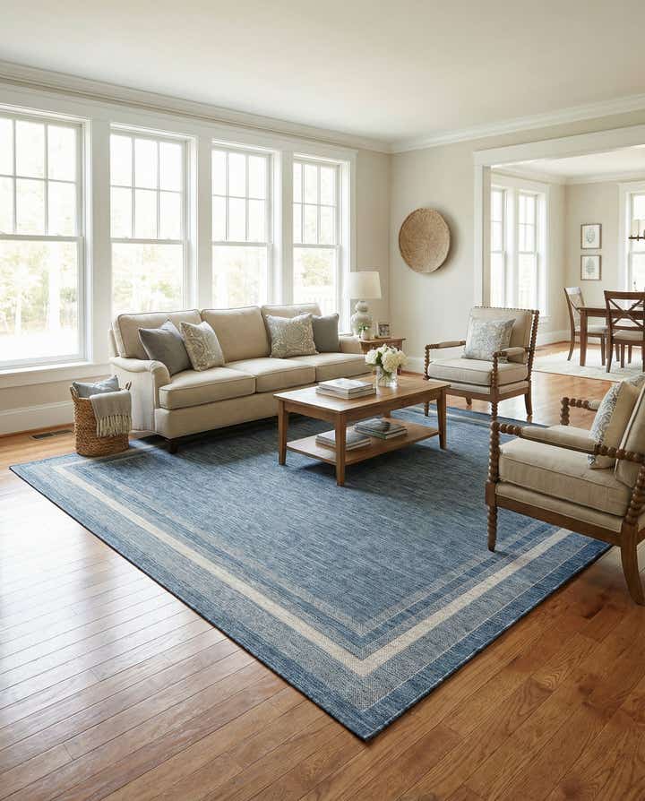 10' x 10' Easy-Clean Border Indoor / Outdoor Square Rug