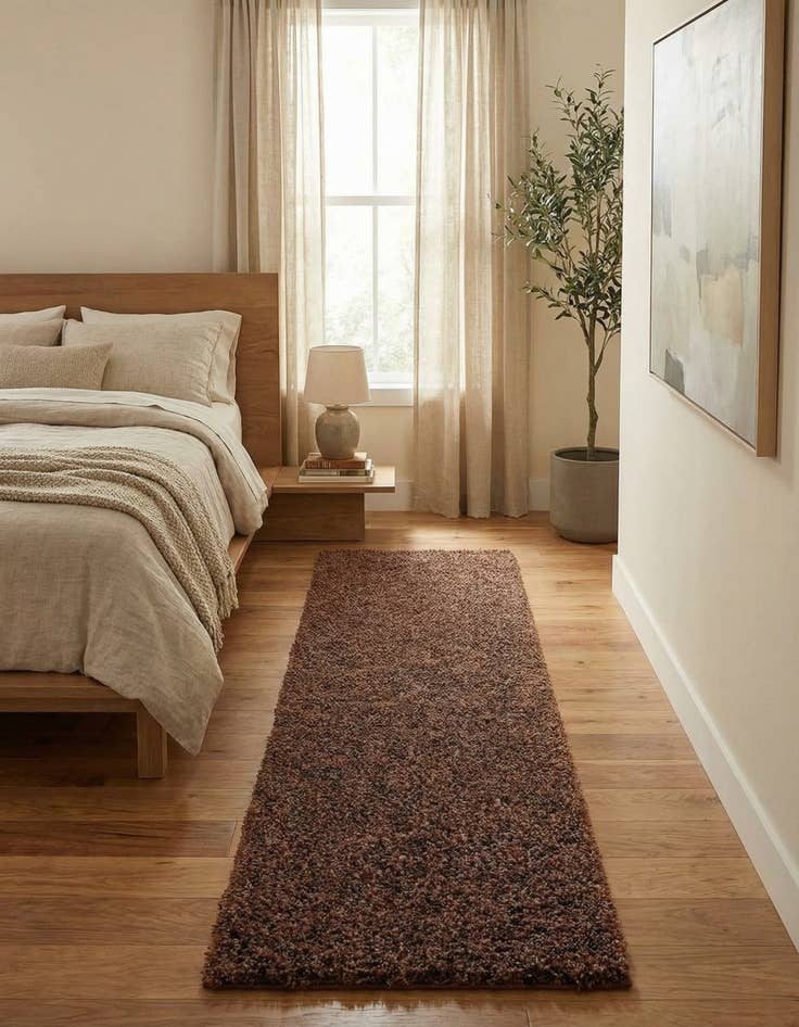 Detail image of 2' x 8' Solid Shag Runner Rug