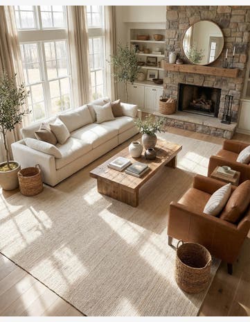 White Handmade Braided Jute Rug