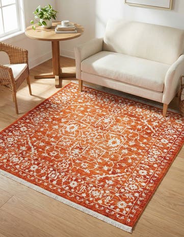Terracotta New Vintage Square Rug