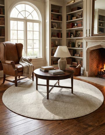6' 1 x 6' 1 Hand Woven Jill Zarin English Manor Wool Round Rug