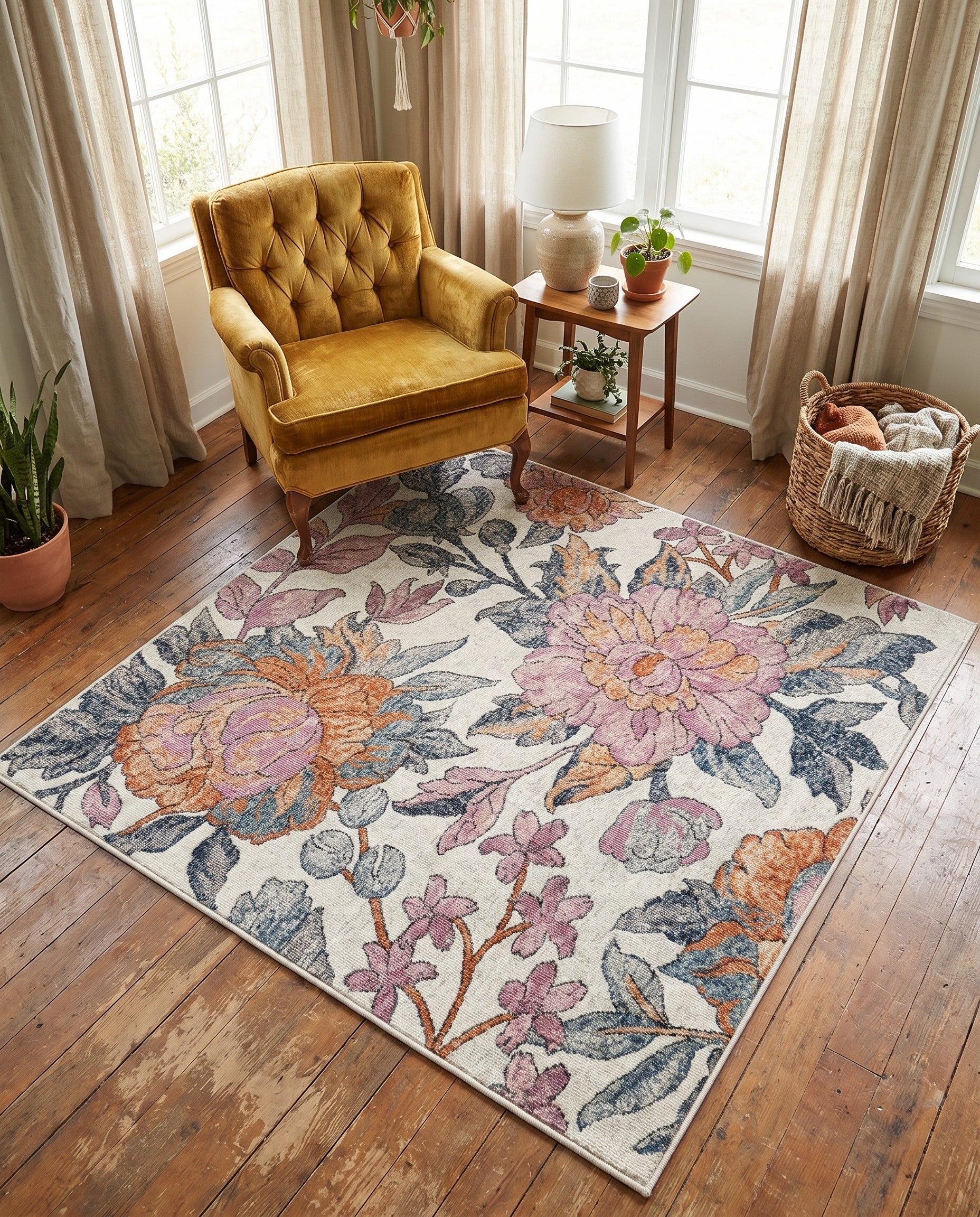 4' x 4' Blossom Square Rug