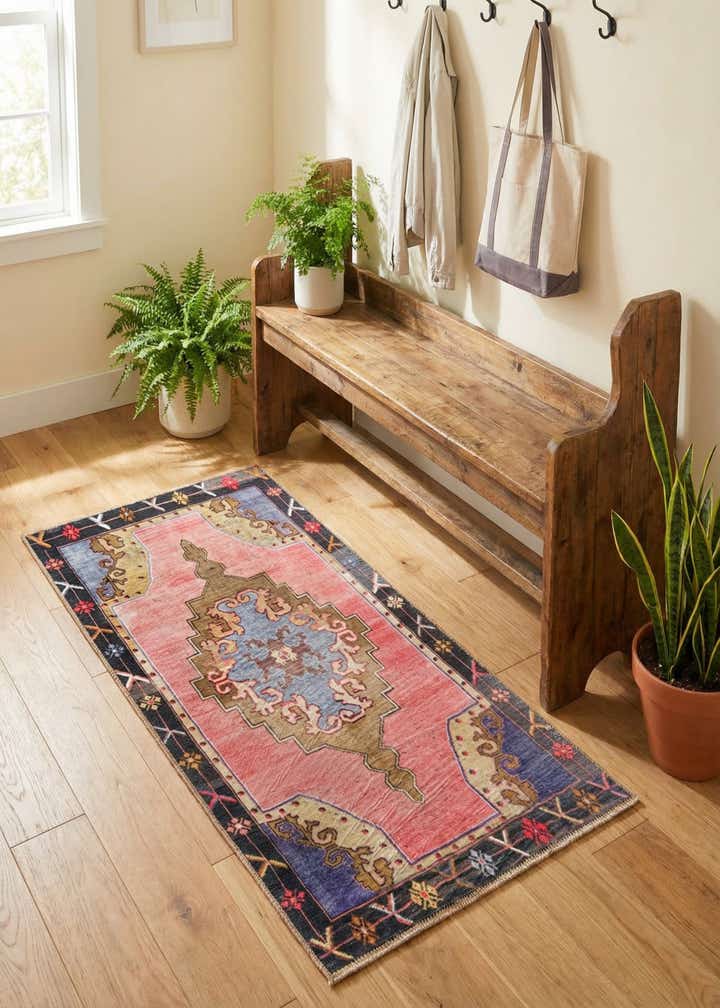 2' x 4' Washable Timeless Runner Rug
