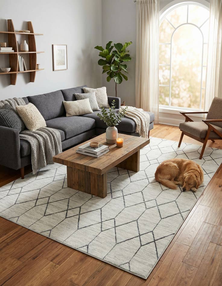 Detail image of  7' x 10' Lattice Trellis Rug