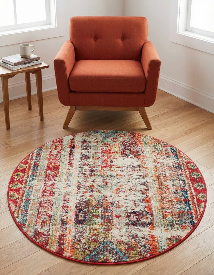 Detail image of 3' 3 x 3' 3 Washable Mesa Round Rug