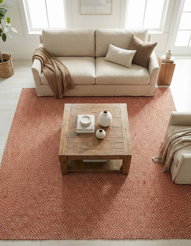 Detail image of 7' 10 x 7' 10 Handmade Tweed Braided Jute Square Rug