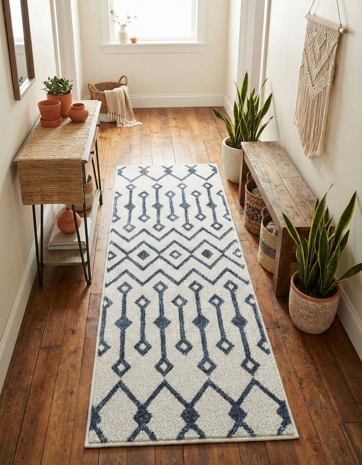 Detail image of 2' x 5' 3 Bohemian Trellis Runner Rug