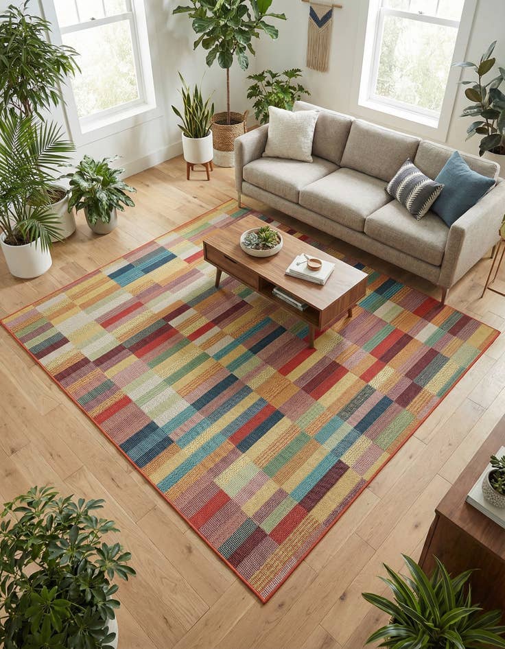 Detail image of 7' 10 x 7' 10 Washable Baja Indoor / Outdoor Square Rug