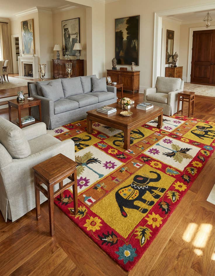 Detail image of 7' 8 x 9' 7 Agra Square Rug