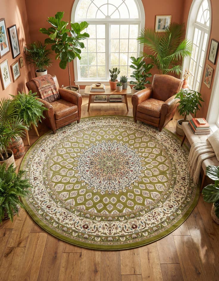 Detail image of 10' x 10' Nain Design Round Rug