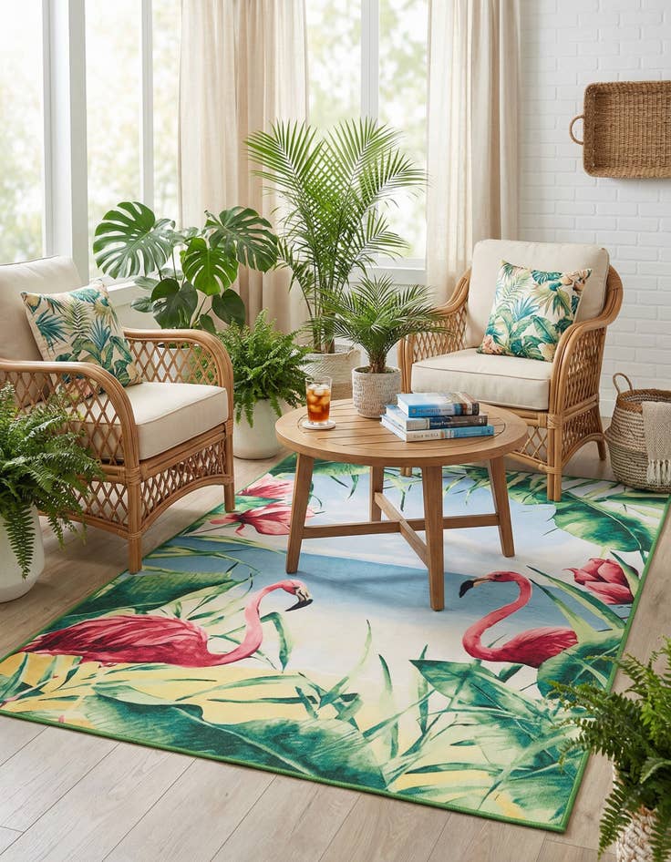 Detail image of  4' x 6'  Washable Jill Zarin Caribbean Dominica Indoor / Outdoor Rug
