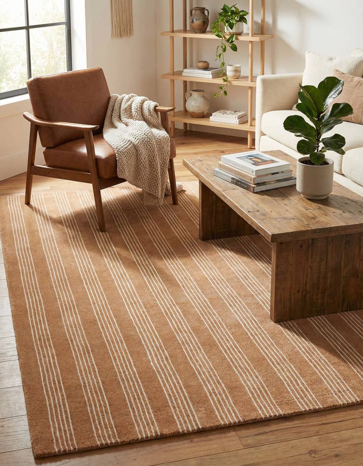 Detail image of 5' 1 x 8' Jill Zarin Striped Wool Rug