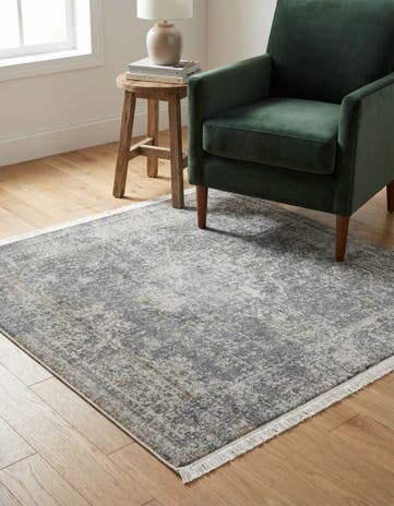 Fume Gray Santiago Square Rug