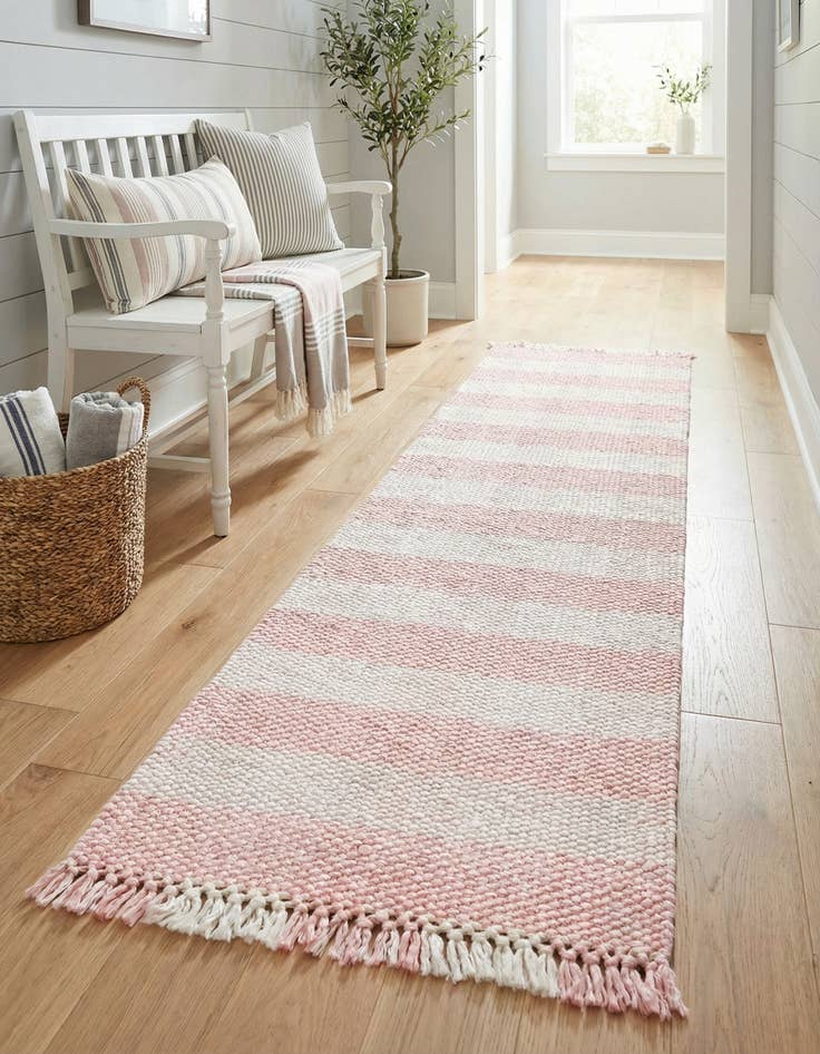 Detail image of 2' x 8' Eco Plaid   Washable Indoor / Outdoor Runner Rug