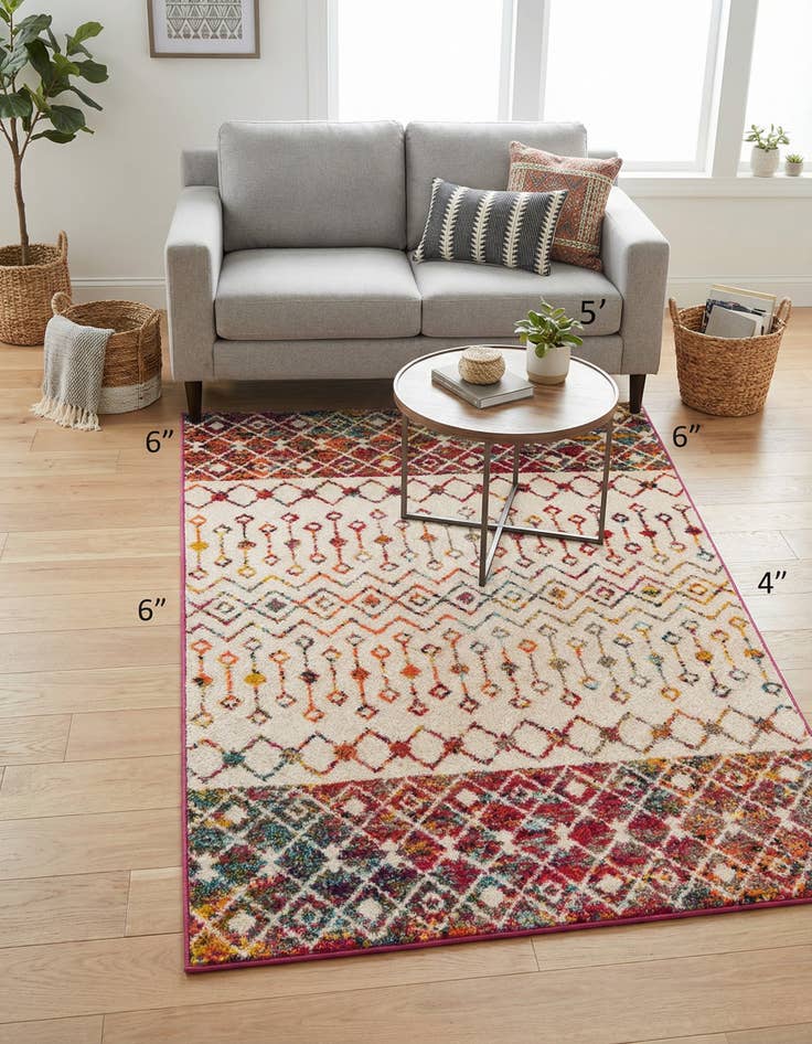 Detail image of 4' x 6' Moroccan Trellis Rug