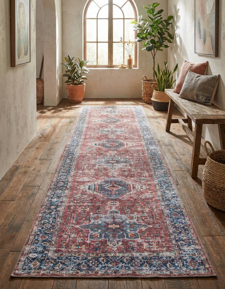 Detail image of 2' 7 x 10' Washable Yara Runner Rug