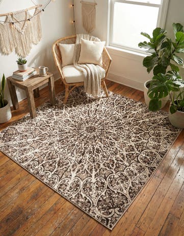 Brown Monte Carlo Square Rug