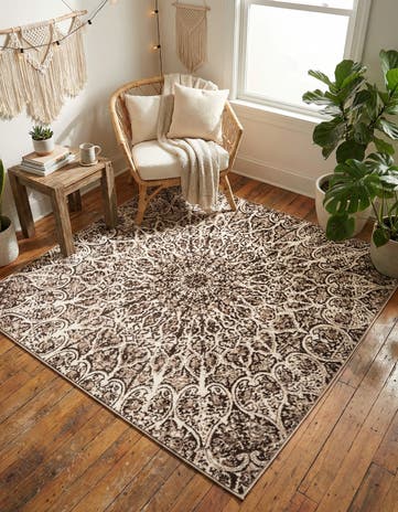 Brown Monte Carlo Square Rug