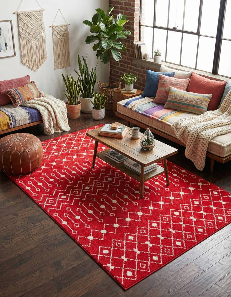 Detail image of 6' x 9' Moroccan Trellis Rug