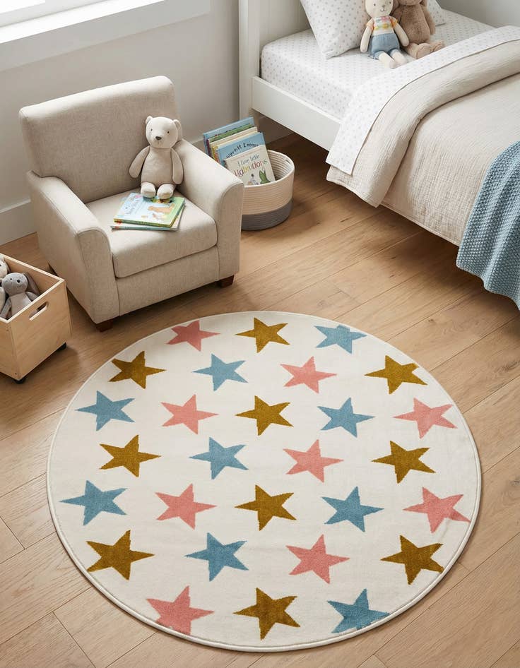 Detail image of 4' x 4' Whimsy Kids Round Rug
