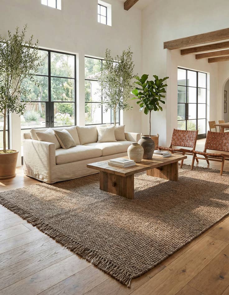 Detail image of 10' x 14' 1  Hand Woven Chunky Jute Rug