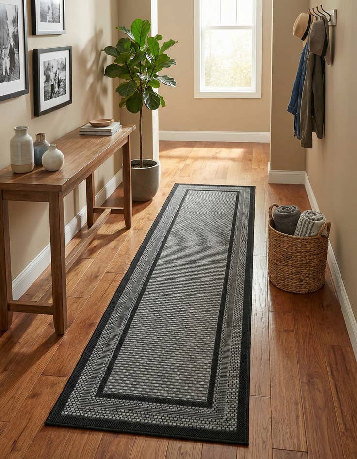 Detail image of 2' x 8' Washable Border Indoor / Outdoor Runner Rug