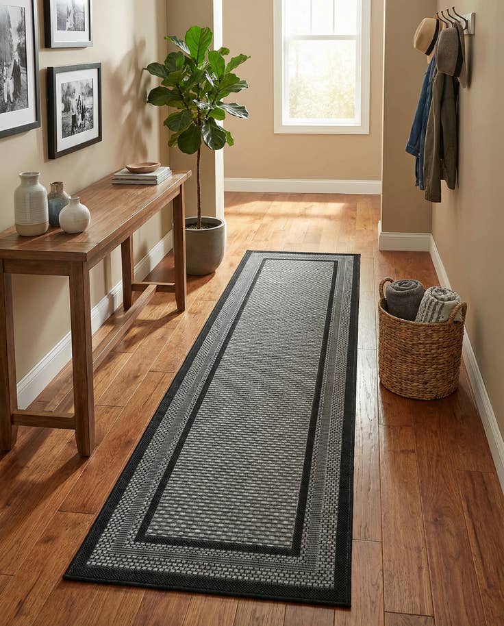 Detail image of 2' x 8' Easy-Clean Border Indoor / Outdoor Runner Rug