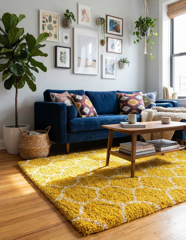 Detail image of 5' 3 x 8' Trellis Shag Rug