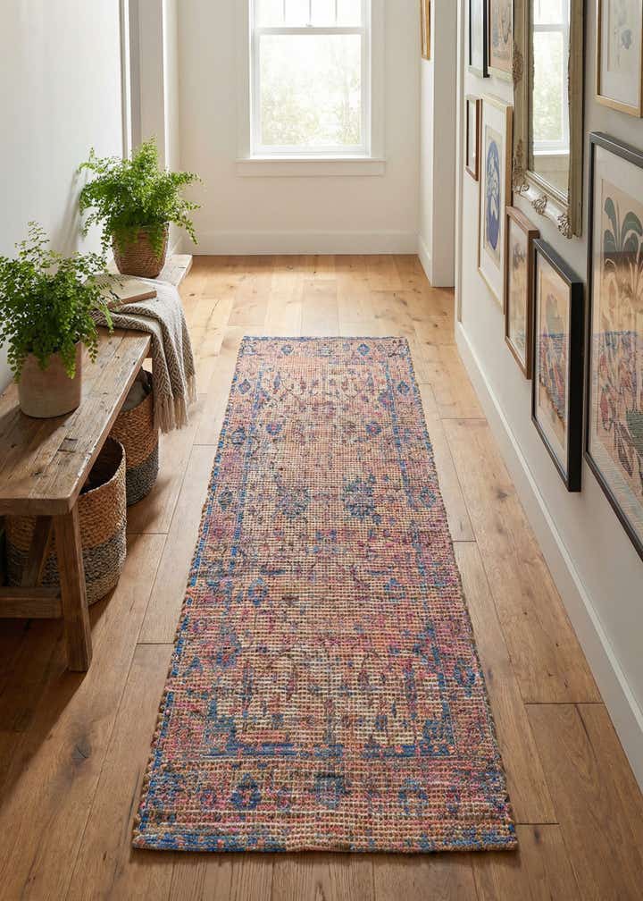 2' 2 x 6' 1 Hand Woven Chenille Jute Runner Rug