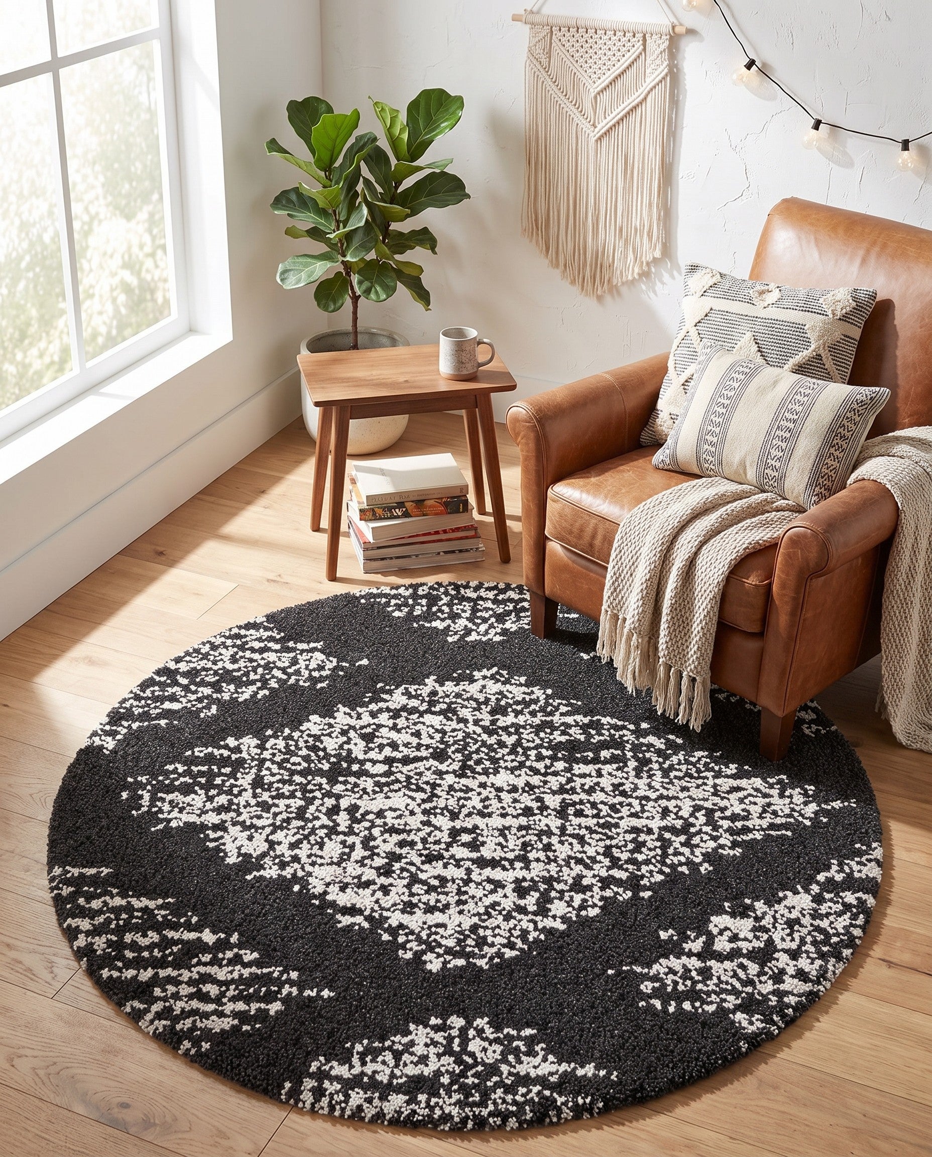 4' x 4' Serenity Shag Round Rug
