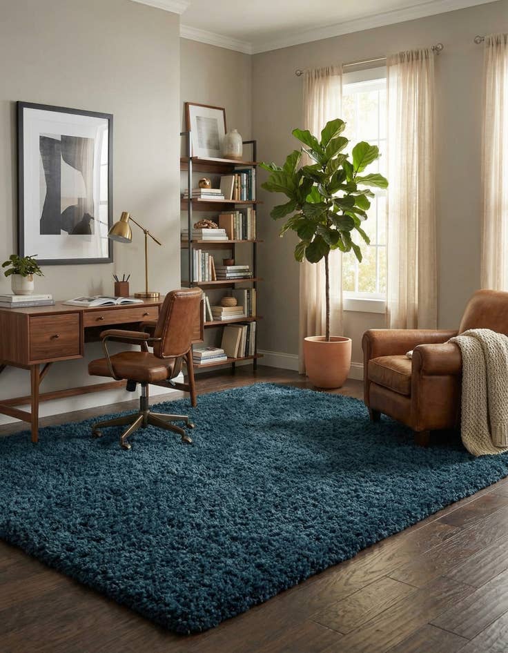 Detail image of 7' 10 x 10' Solid Shag Rug