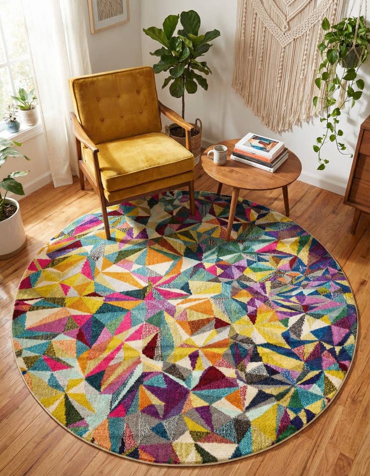 Detail image of 6' x 6' Washable Hyacinth Round Rug