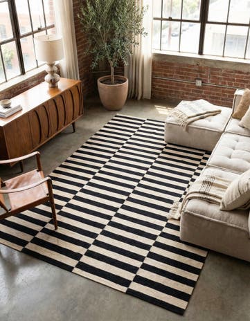 5' 6 x 7' 9 Hand Woven Kilim Modern Wool Rug