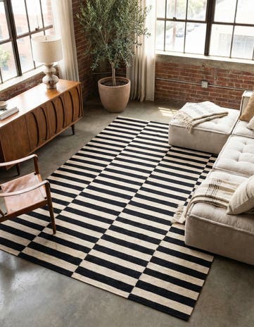 5' 6 x 7' 9 Hand Woven Kilim Modern Wool Rug
