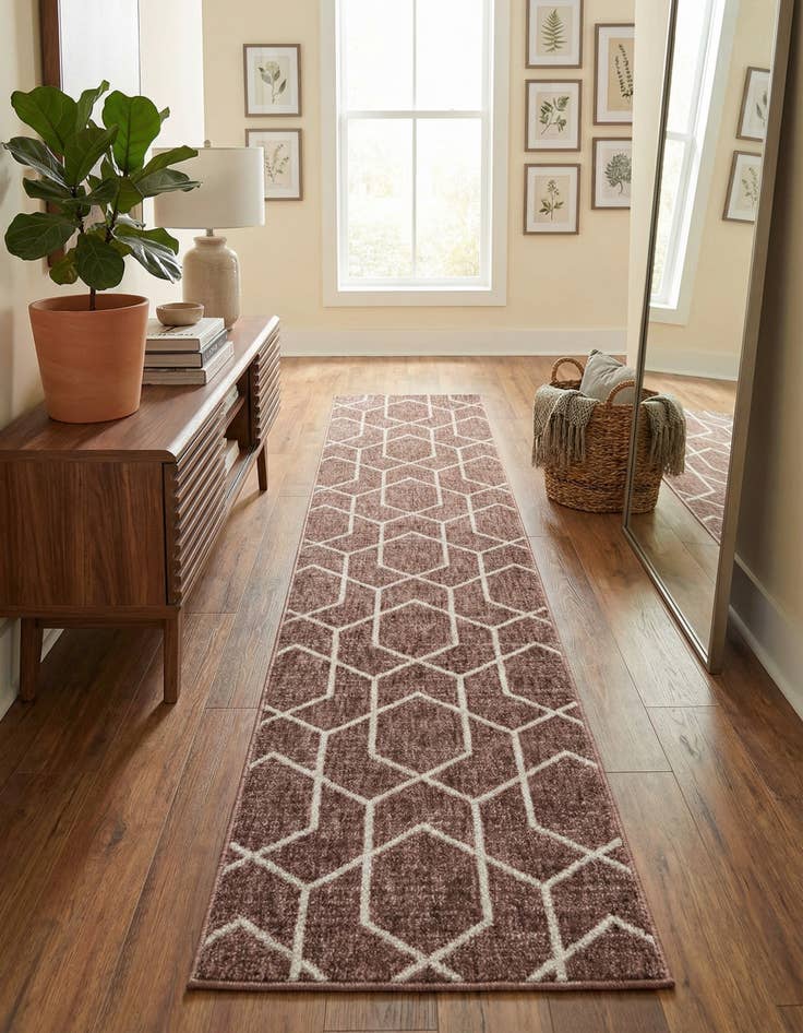 Detail image of 2' x 8' Eco Trellis Runner Rug